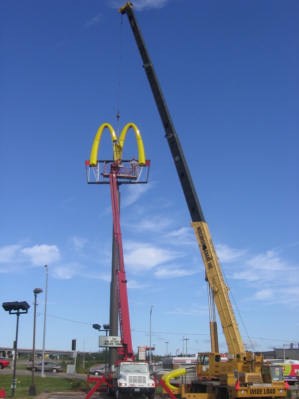 McDonald\'s Street Sign Installation