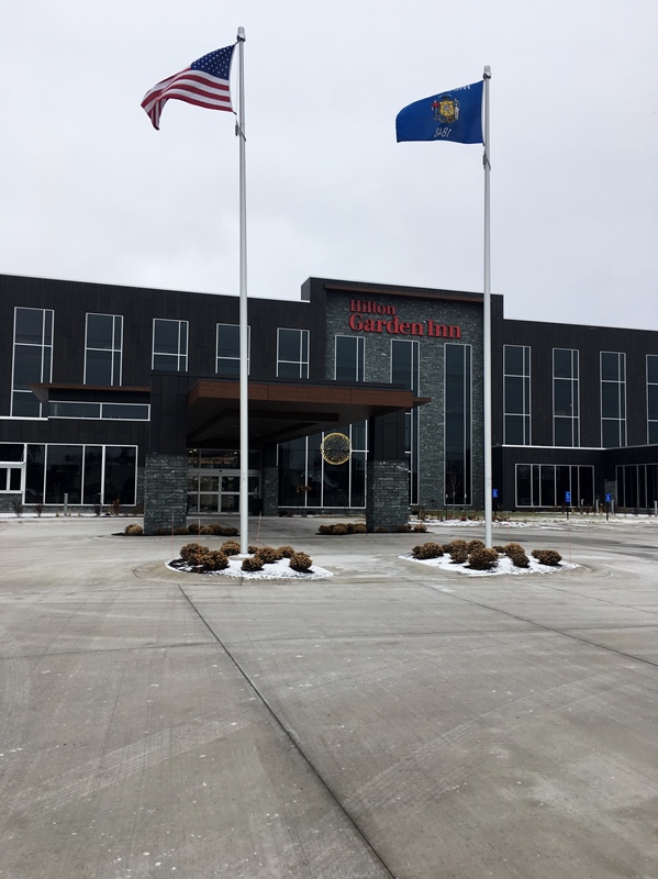 Hilton Garden Inn Wausau Flagpole Installtion