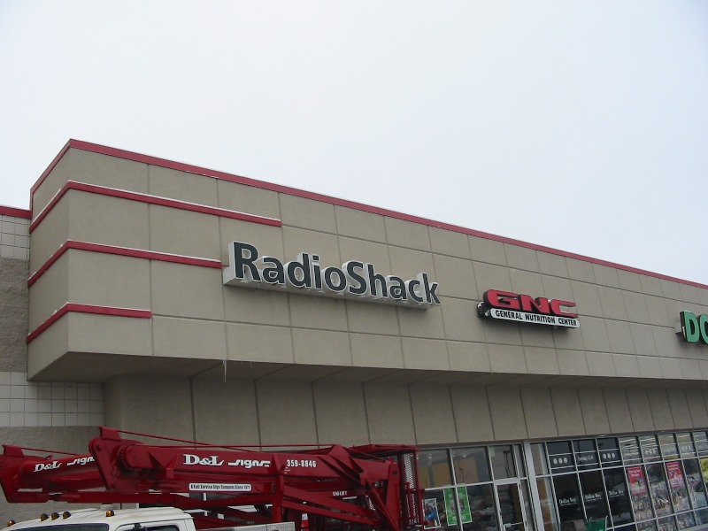 Radio Shack Sign Installation